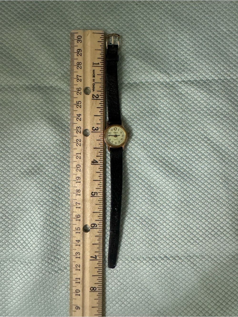 Timex Women's Gold-Tone Round Case Watch with Black Strap
